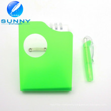 Plastic Cover Memo Pad with Ballpen, Spiral Binding Memo Pad